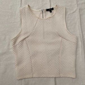 Soprano Ivory Printed Design Tank Top